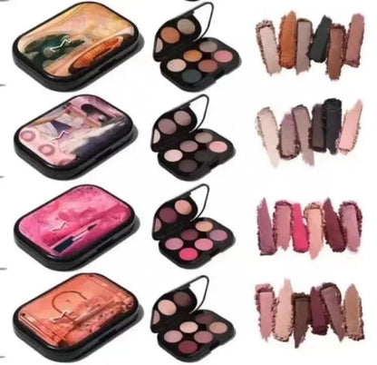 Professional eye shadow palette with embedded color lenses open view