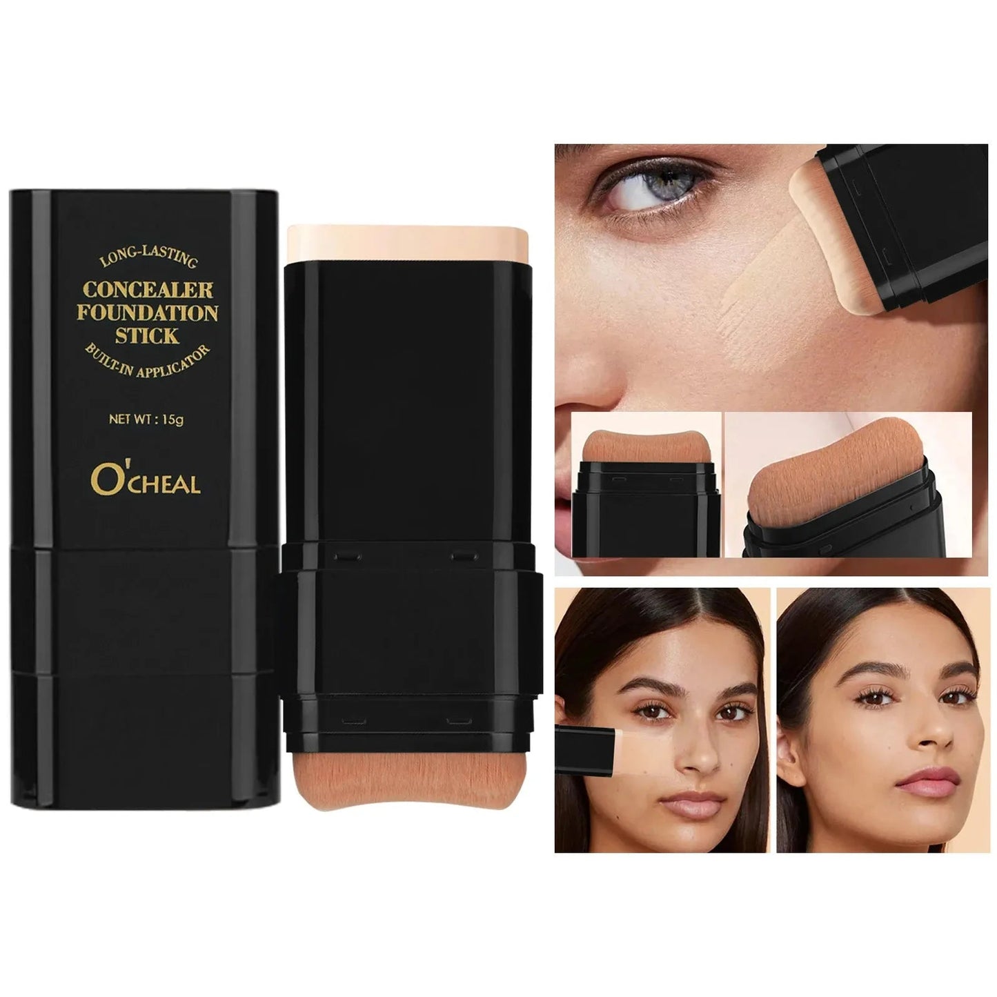 Makeup stick with matte finish shown in closed position