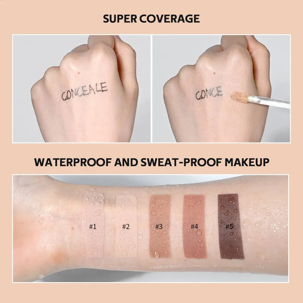 Close-up view of concealer applicator and product texture