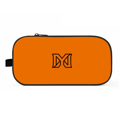 Solid color cosmetic and pencil bag with zipper closure