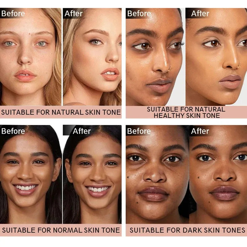 Makeup palette with different colored concealers arranged in compact case