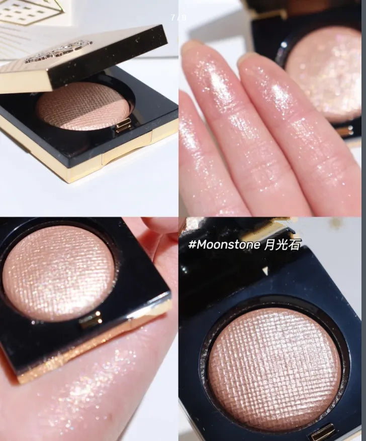 Three shimmer eyeshadow colors in a professional palette