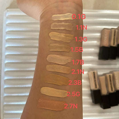 Close-up view of concealer being applied to under-eye area