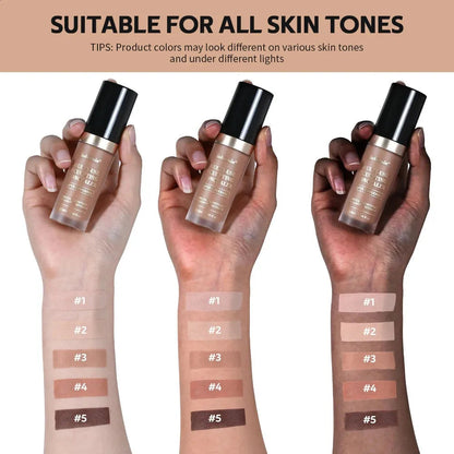 Swatch demonstration showing coverage on skin tone