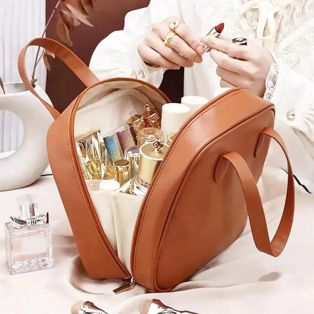 Side profile of makeup case with secure closure system