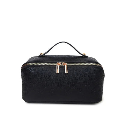 Side view of the pouch in a neutral color option for versatile use