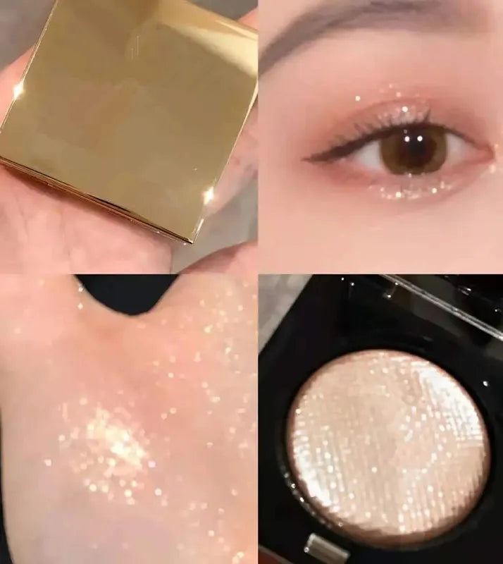 Close-up view of rich sparkle eyeshadow texture