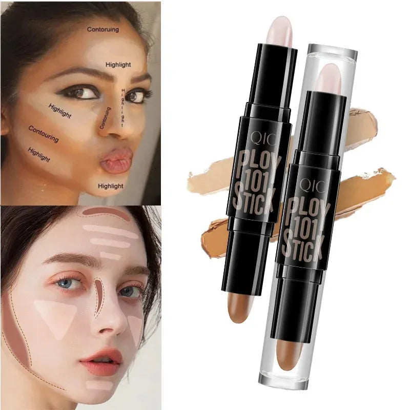 Demonstration of color correction application on the cheek area with blending tool