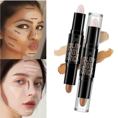 Demonstration of color correction application on the cheek area with blending tool