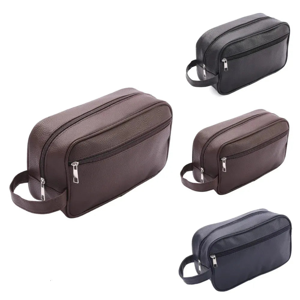 Open travel bag displaying interior compartments and zipper closure