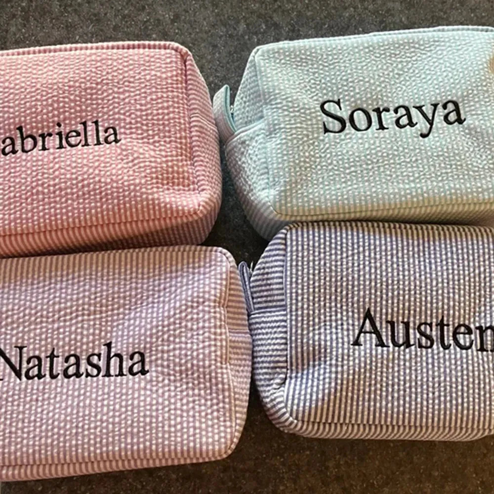 Open interior view showing spacious compartment of toiletry bag