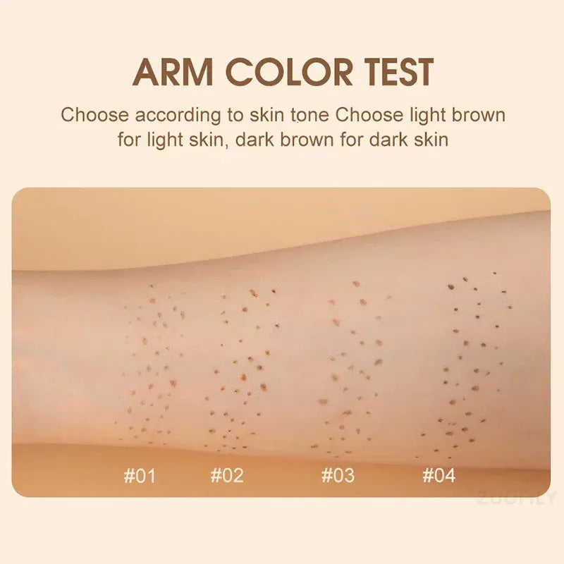 Set of cosmetic applicators in various colors arranged on white background