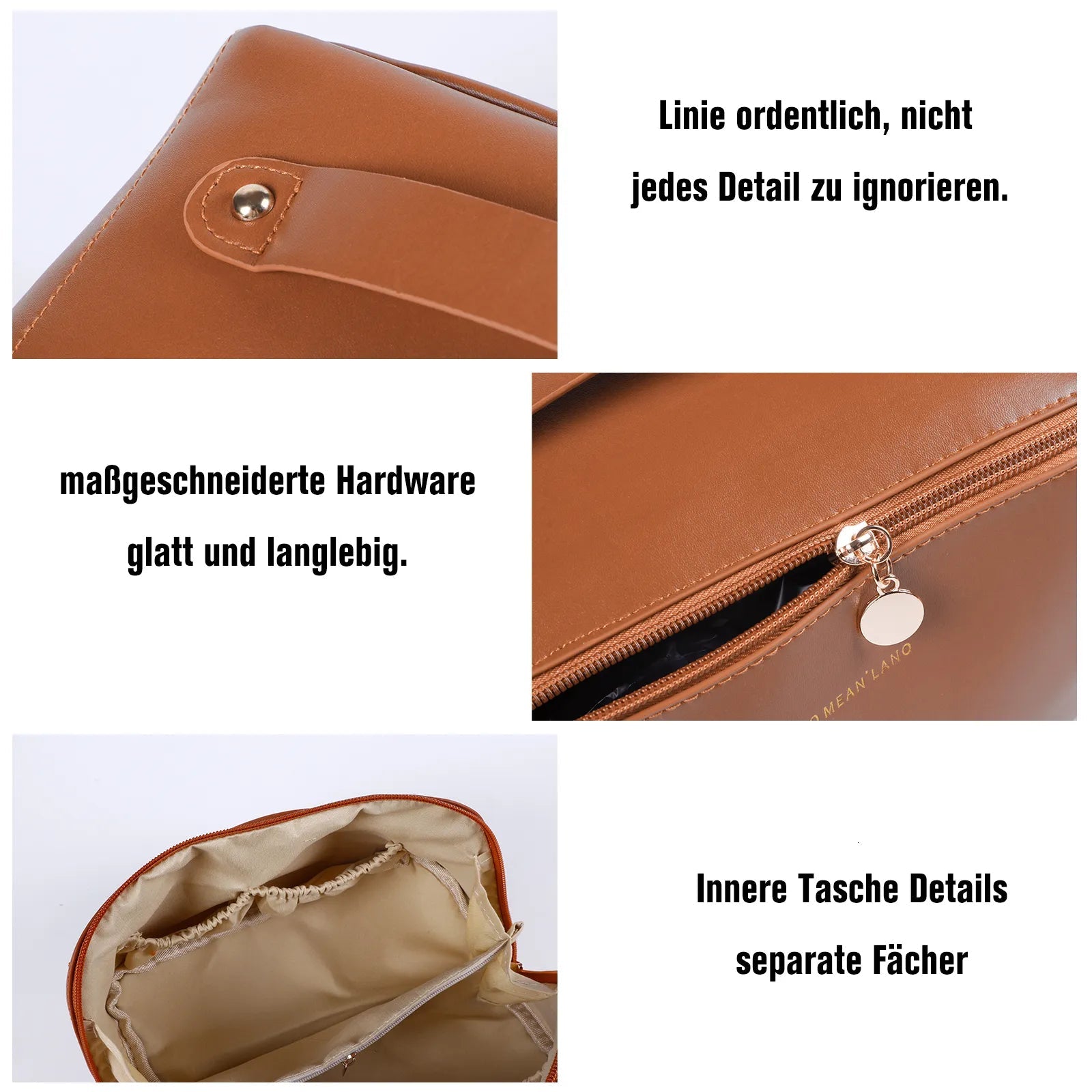 Open view of cosmetic bag showing interior compartments and organization features