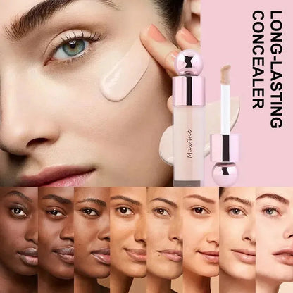 Close-up view of concealer being applied to skin for coverage demonstration
