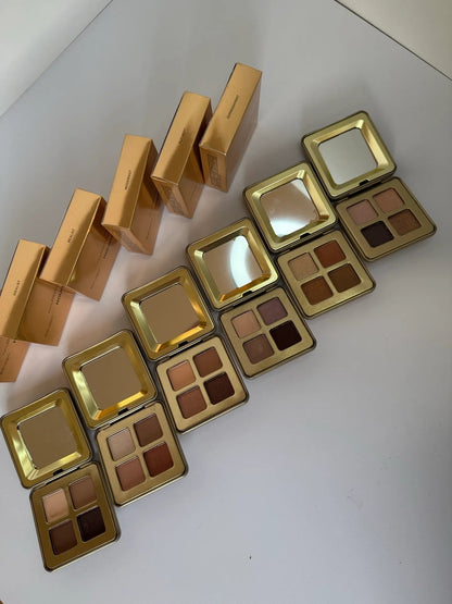 Swatch demonstration of the four eyeshadow colors on skin tone