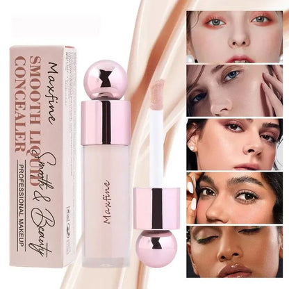 Liquid concealer with matte finish in a bottle with applicator