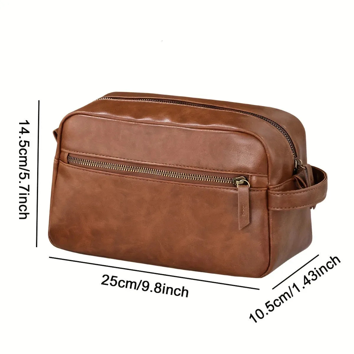 Interior view of toiletry organizer showing multiple compartments for storage