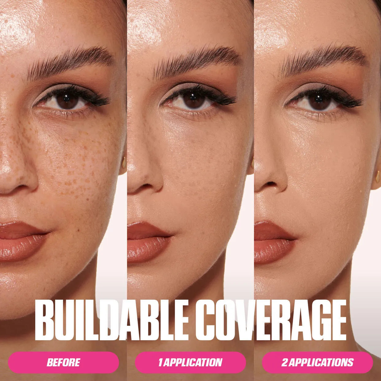 Close-up view of concealer texture on skin surface