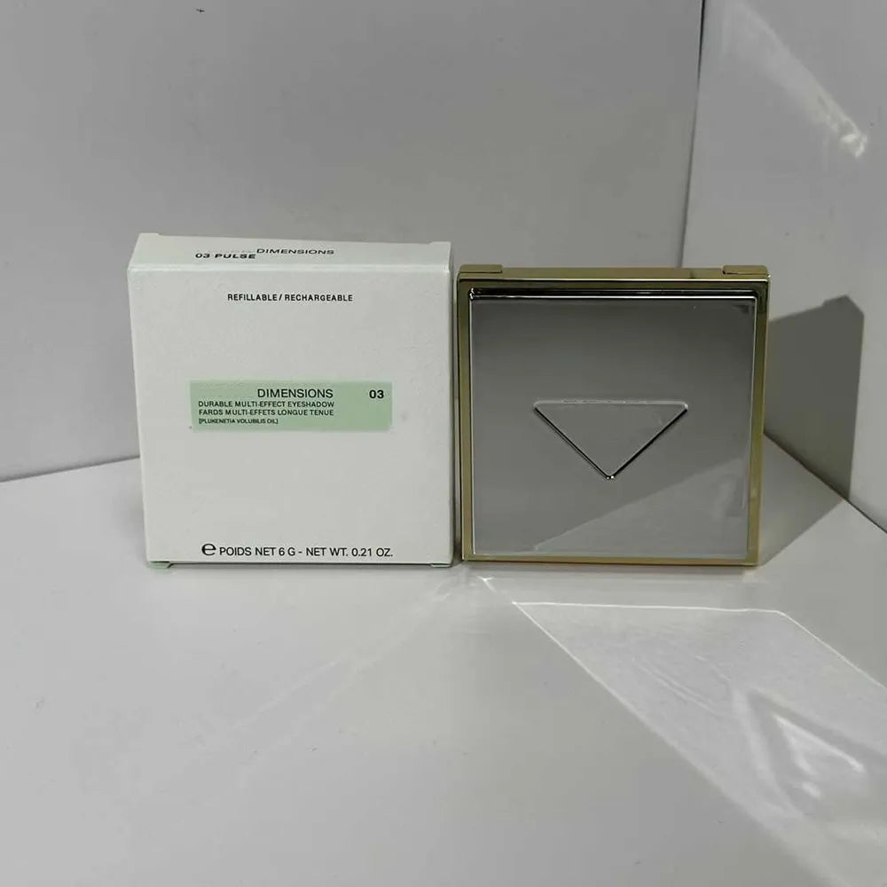Eyeshadow palette with open lid displaying multiple color options