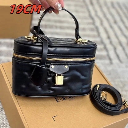Side view showing the compact size and zippered closure
