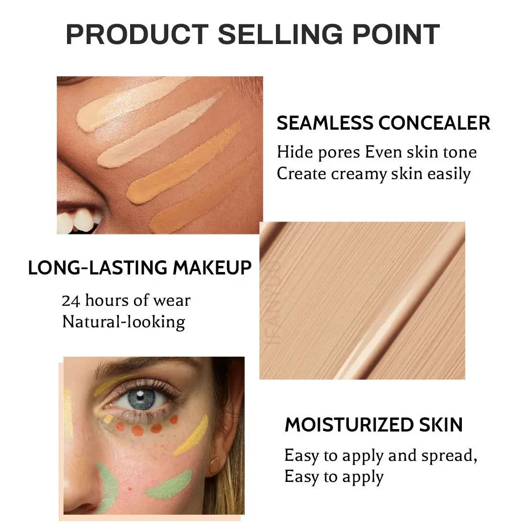 Swatches of concealer shades arranged in a row on skin