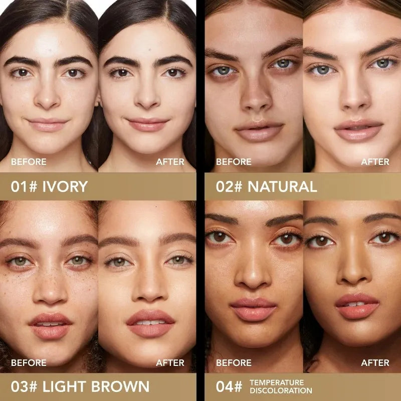 Concealer being applied to skin with a makeup brush
