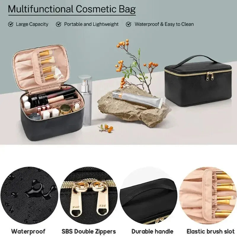 PU construction toiletry bag for organizing personal care items