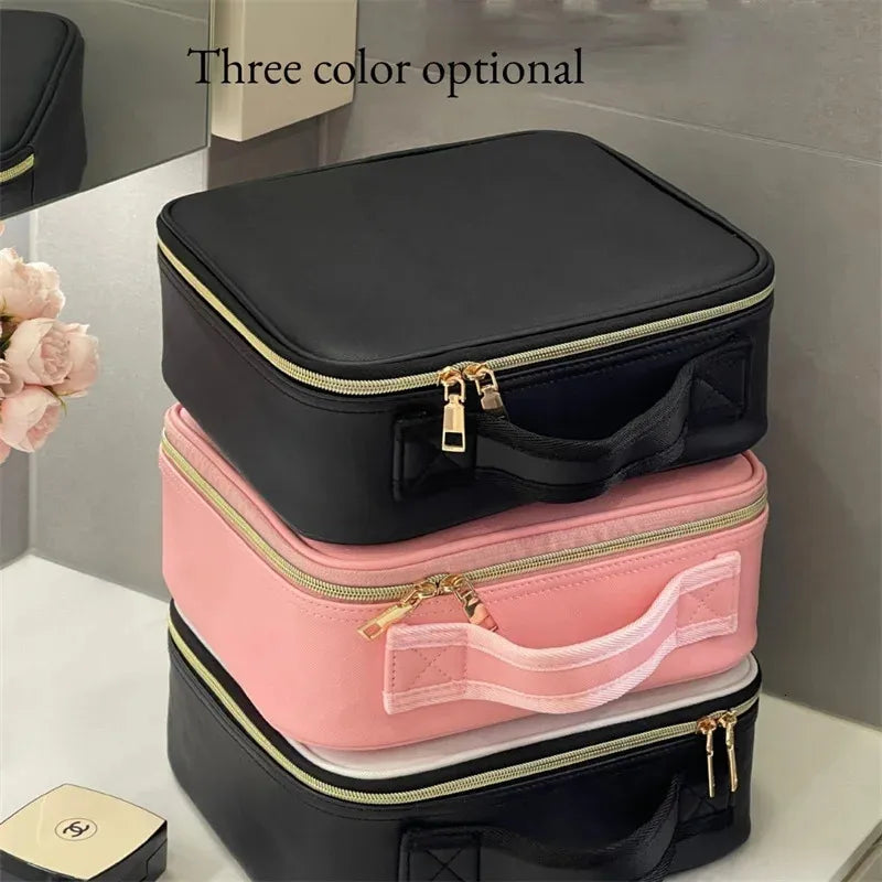Side view of textured makeup case in available color option