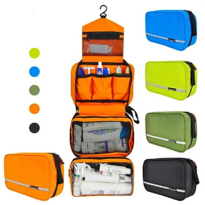 Large waterproof cosmetic organizer case shown in Army Green color