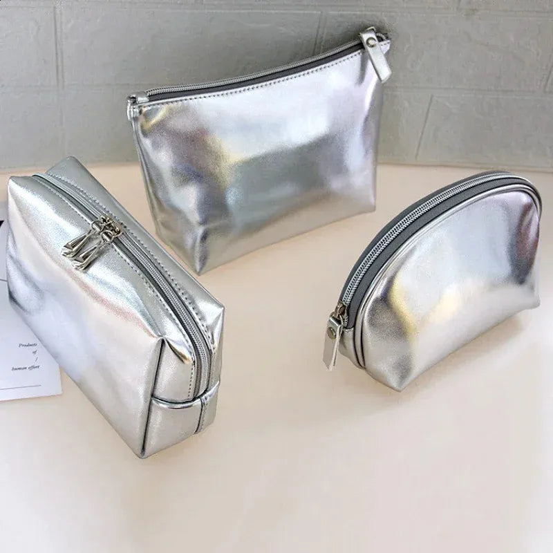 Interior view of the cosmetic bag showing spacious storage compartments