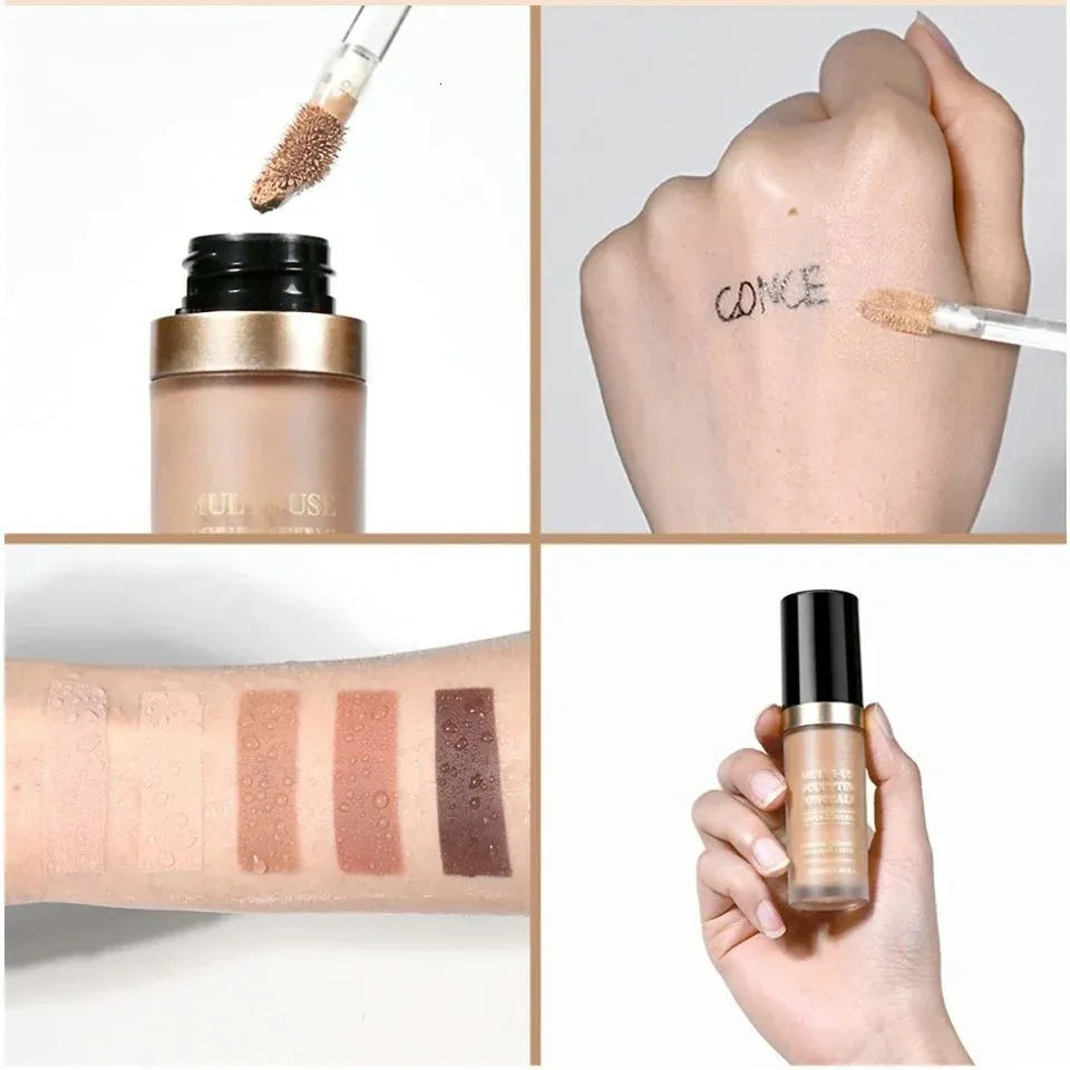 Application demonstration showing concealer being blended on facial area