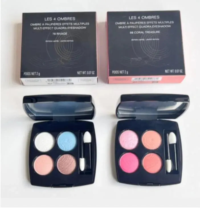 Close-up of eyeshadow palette showing pigmented colors and texture