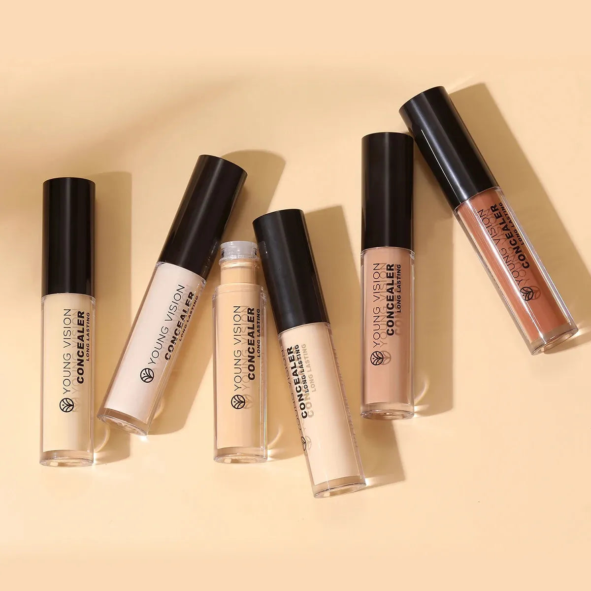 Matte finish waterproof concealer in a tube with applicator