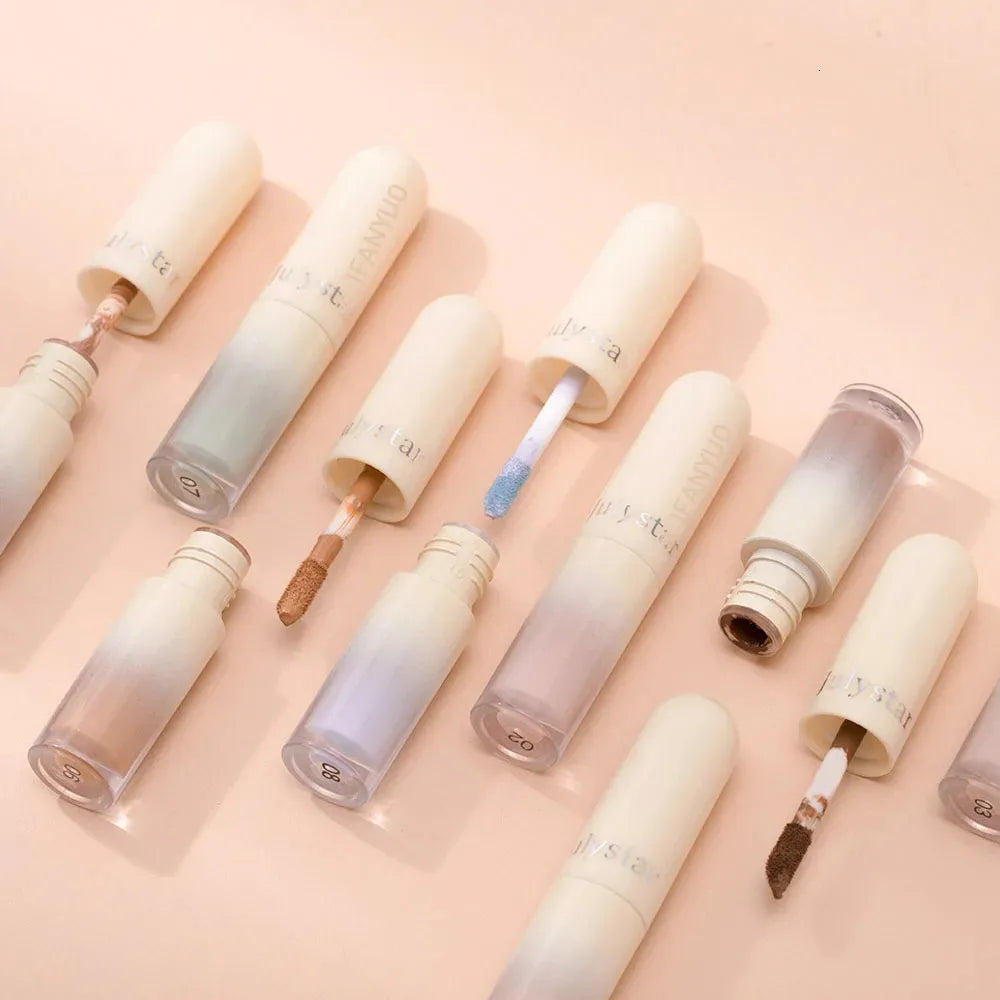 Close-up of concealer being applied to skin with fingertip