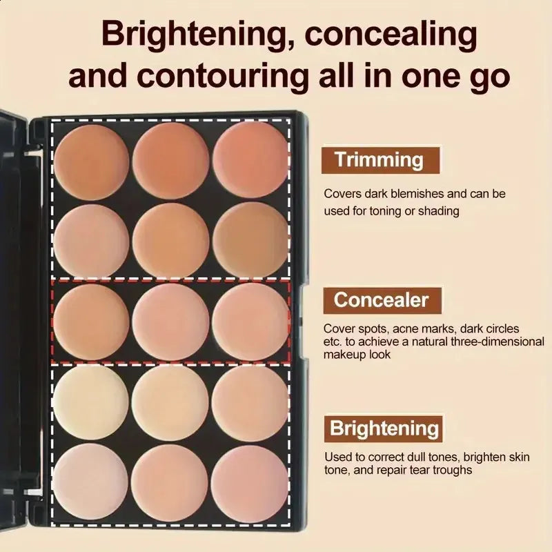 Face concealer palette showing multiple shade options arranged in compact