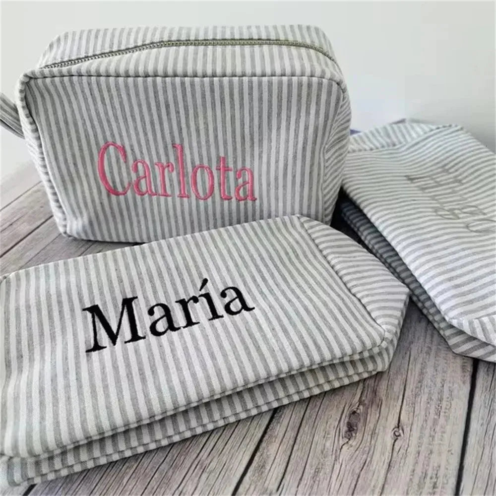 Open interior view showing spacious compartment of toiletry bag