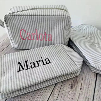 Open interior view showing spacious compartment of toiletry bag
