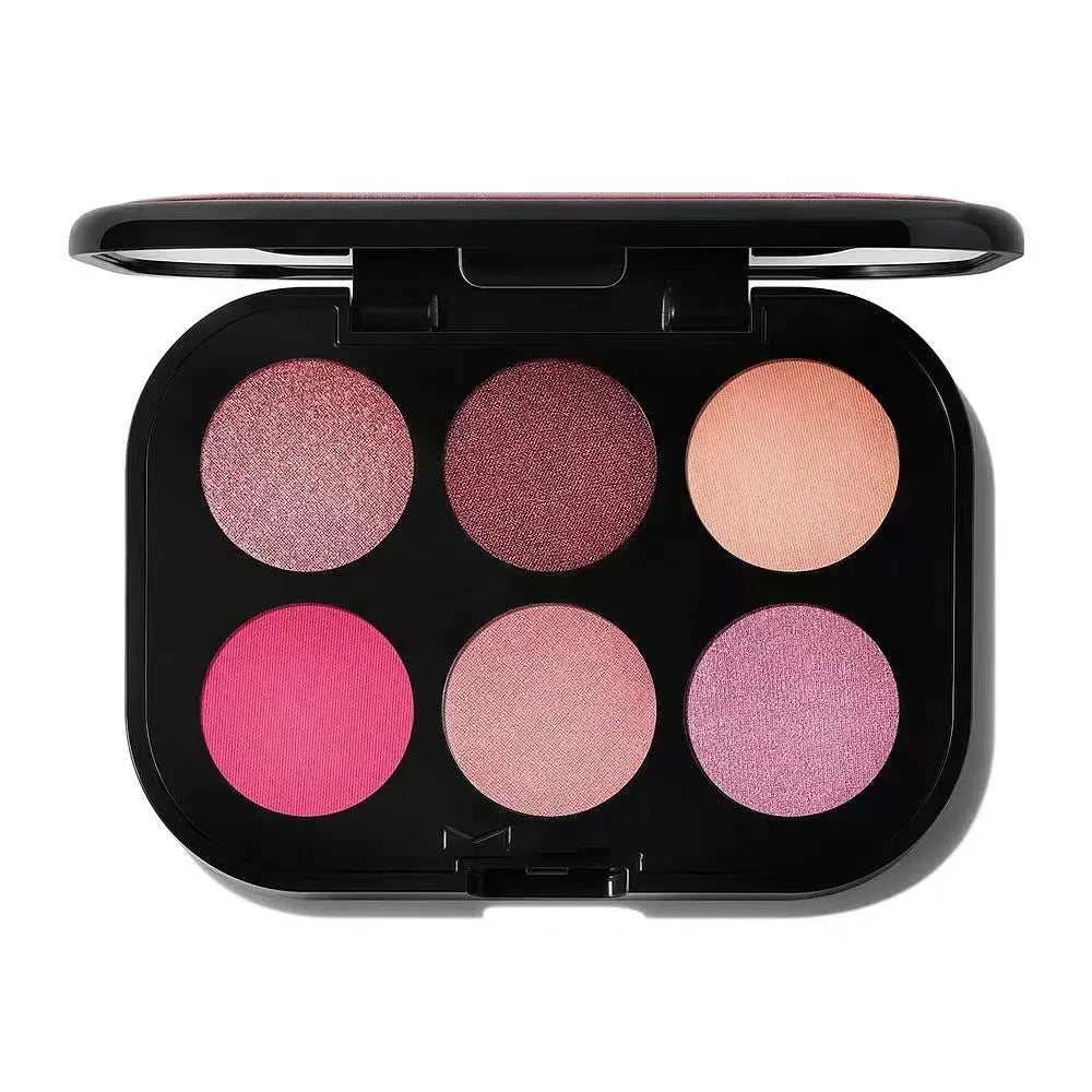 Close-up of eye shadow palette showing multiple complementary shades
