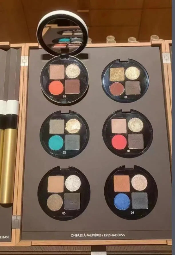 Four-color ombre eyeshadow palette with compact design