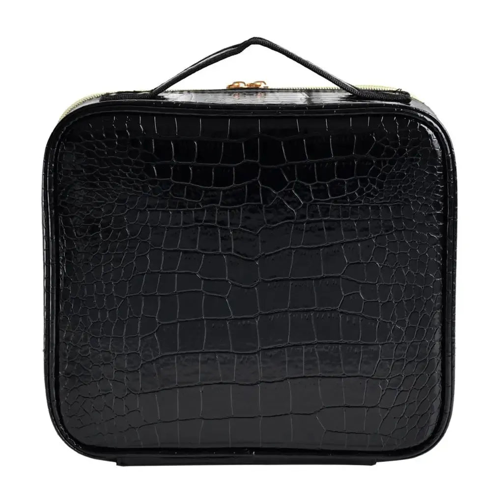 Travel makeup bag with secure closure mechanism