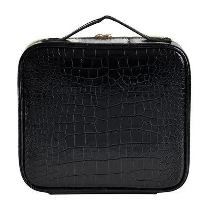 Travel makeup bag with secure closure mechanism