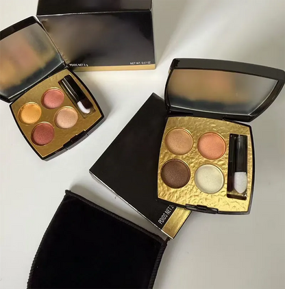 Compact quadra eyeshadow palette with four color pans