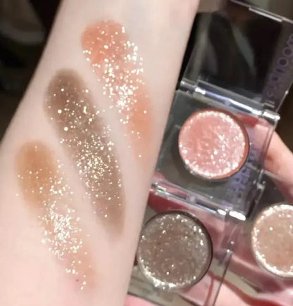 Close-up view of diamond sparkle finish on eyeshadow texture