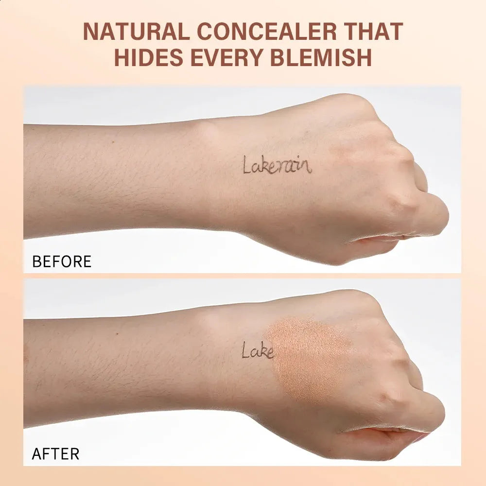 Three different shades of eye concealer displayed side by side