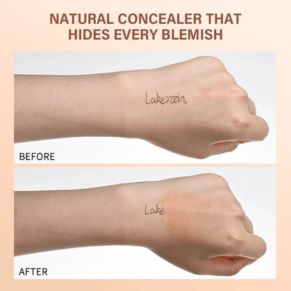 Three different shades of eye concealer displayed side by side