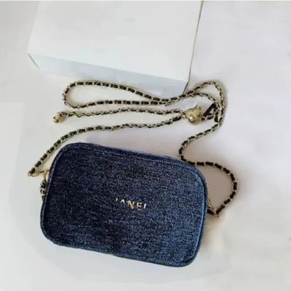 Open interior of cosmetic bag showing soft lining and storage space