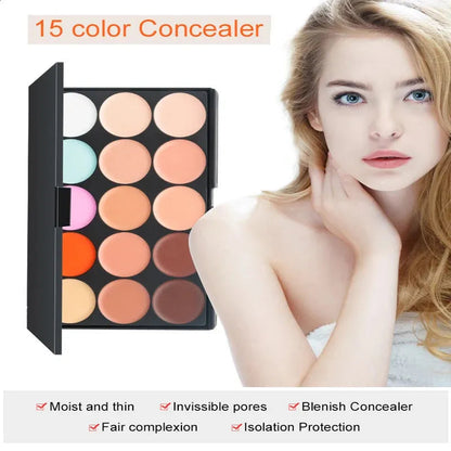 Close-up view of creamy concealer texture with makeup brush nearby