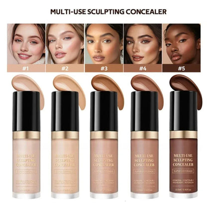 Application demonstration showing concealer being blended on facial area