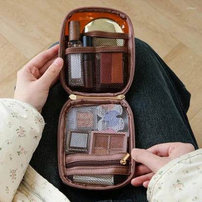 Small transparent clutch for cosmetics and accessories organization