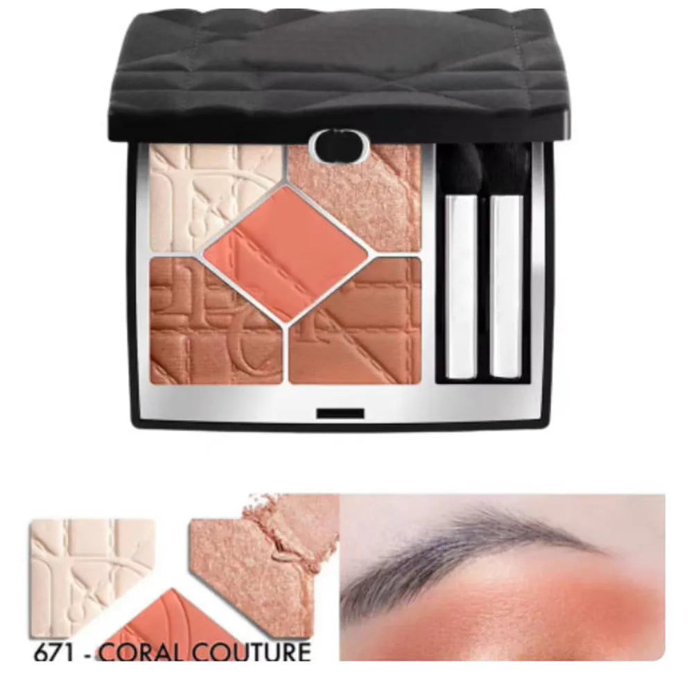 Five-color eyeshadow palette showing coordinated shades